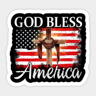 God Bless American Flag Sticker